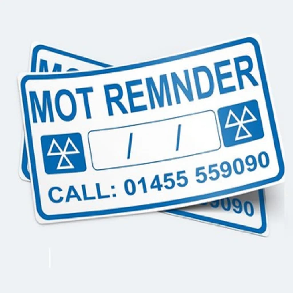 MOT Reminder Sticker