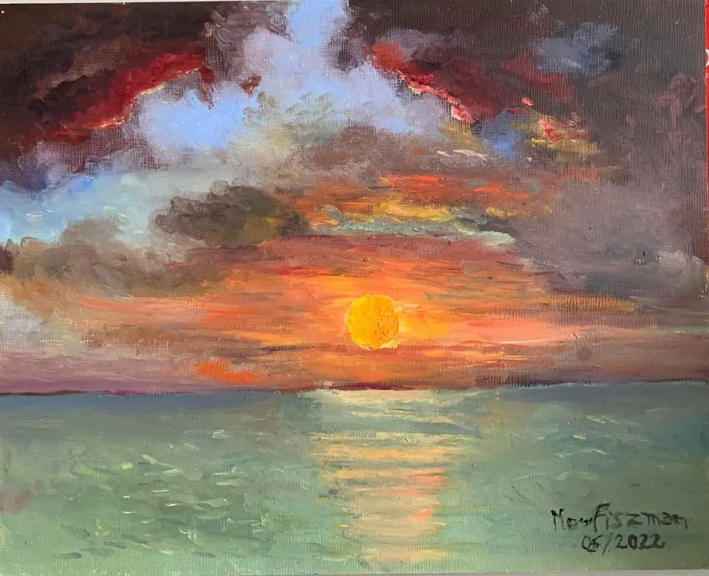Sunset Over Sea