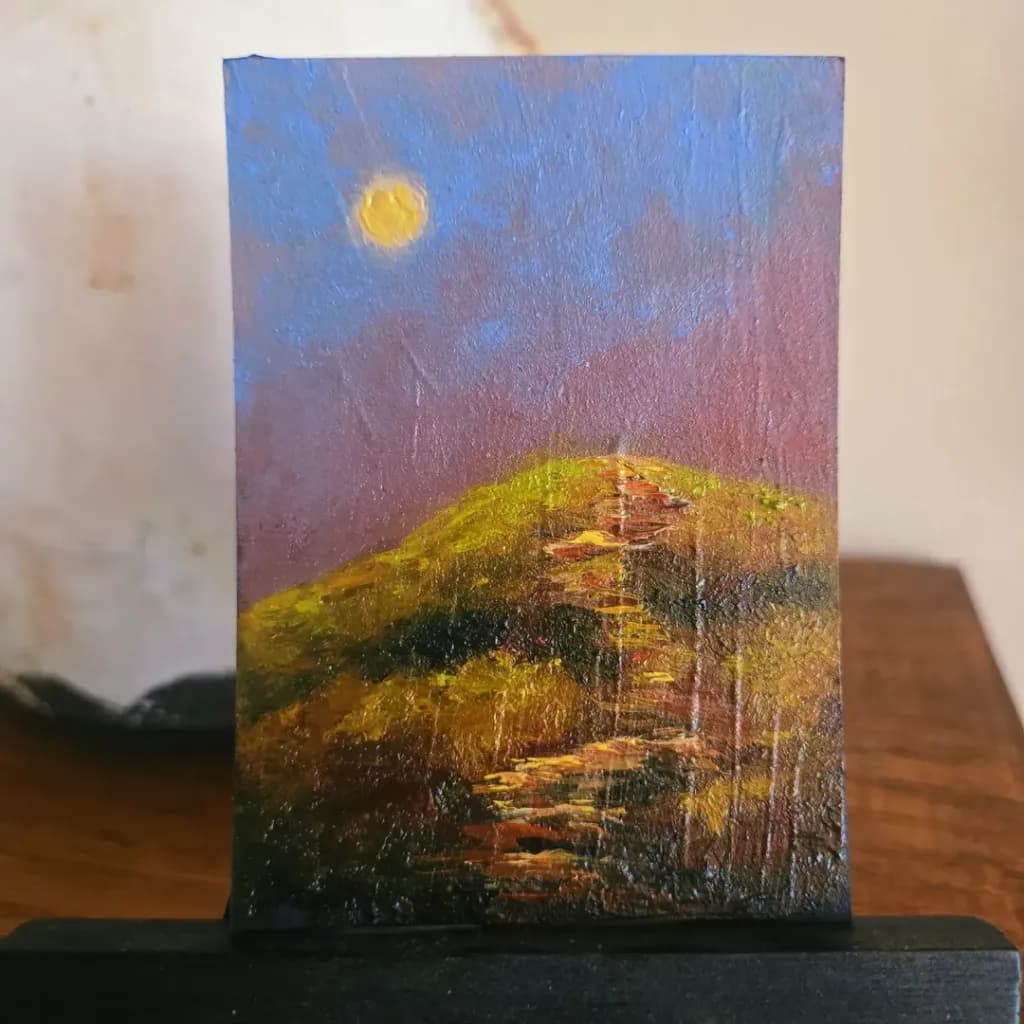 Moonlit Hill Path