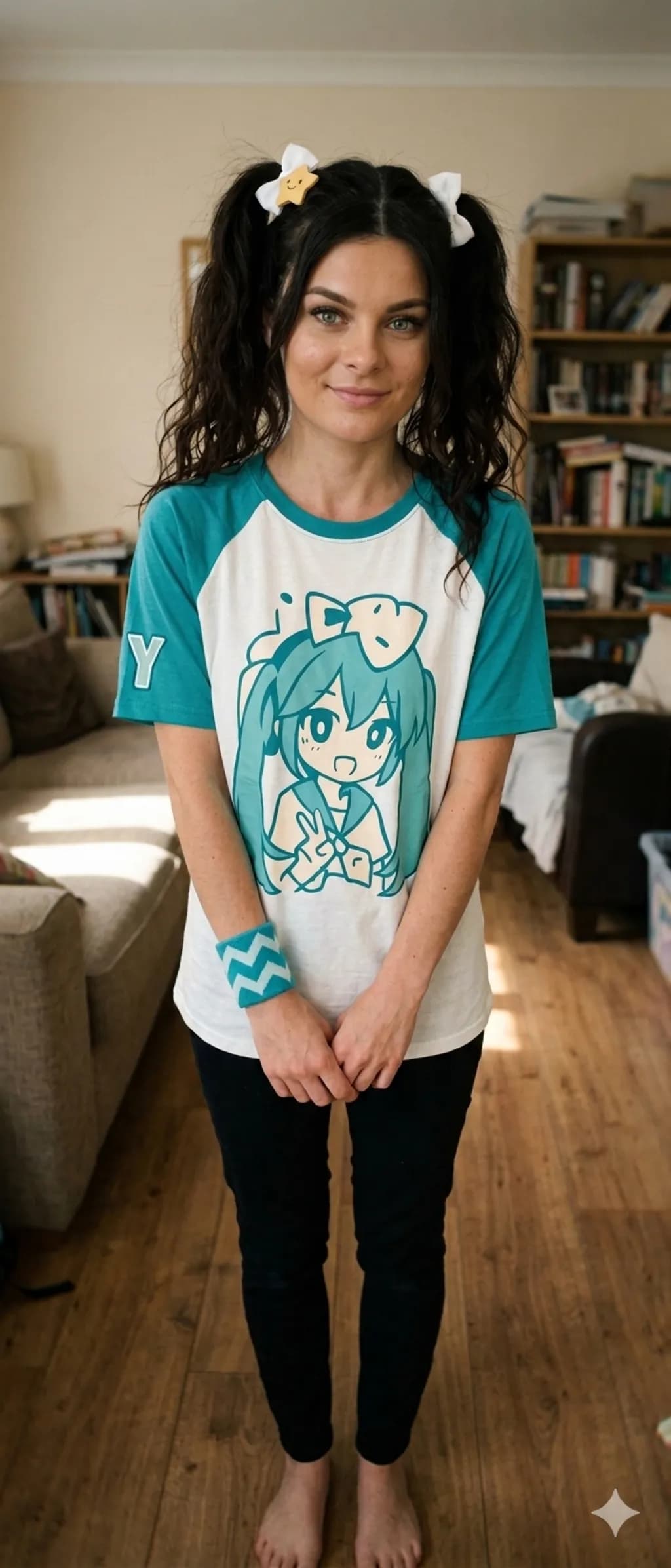 Teal Anime Raglan