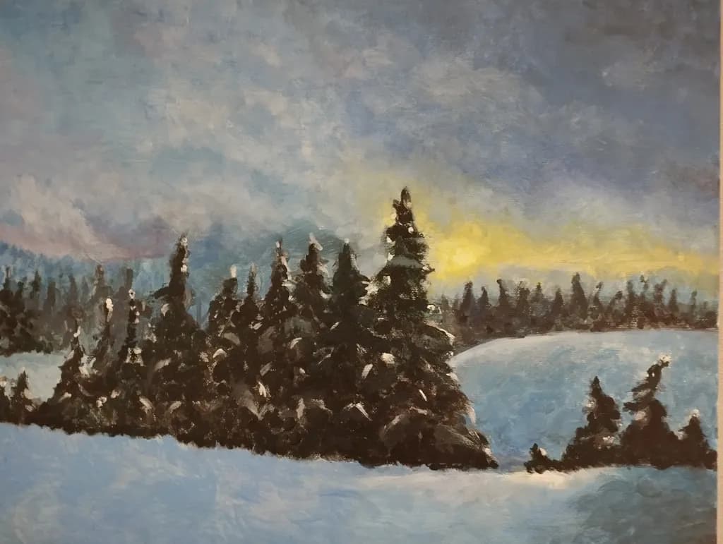 Winter Pines Sunset