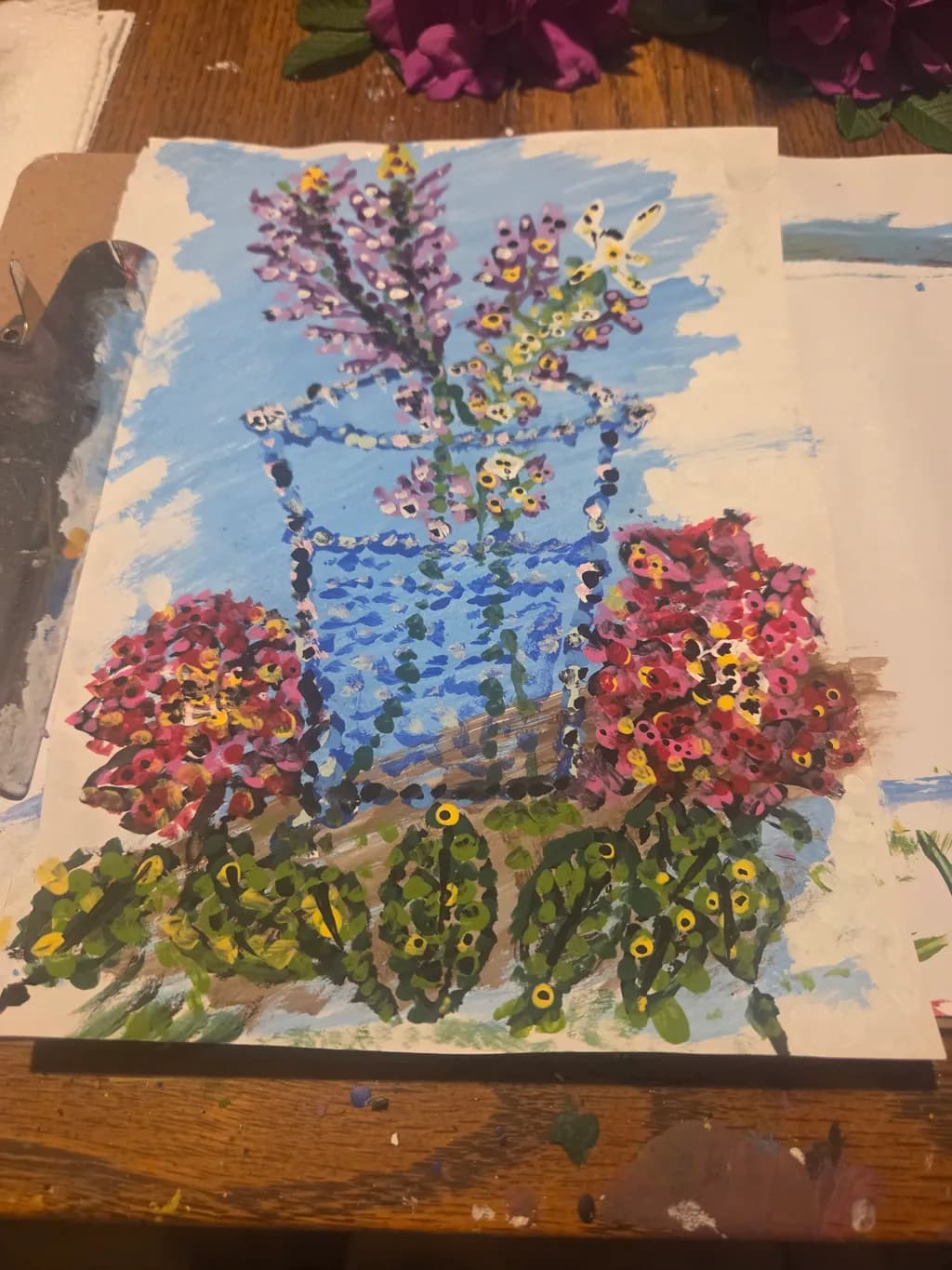 Blue Vase with Flowers