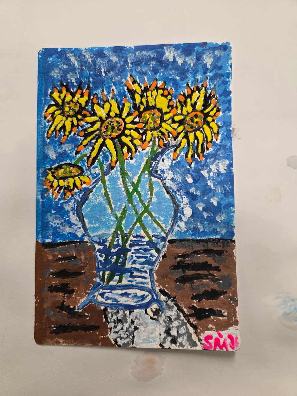 Sunflowers in Glass Vase