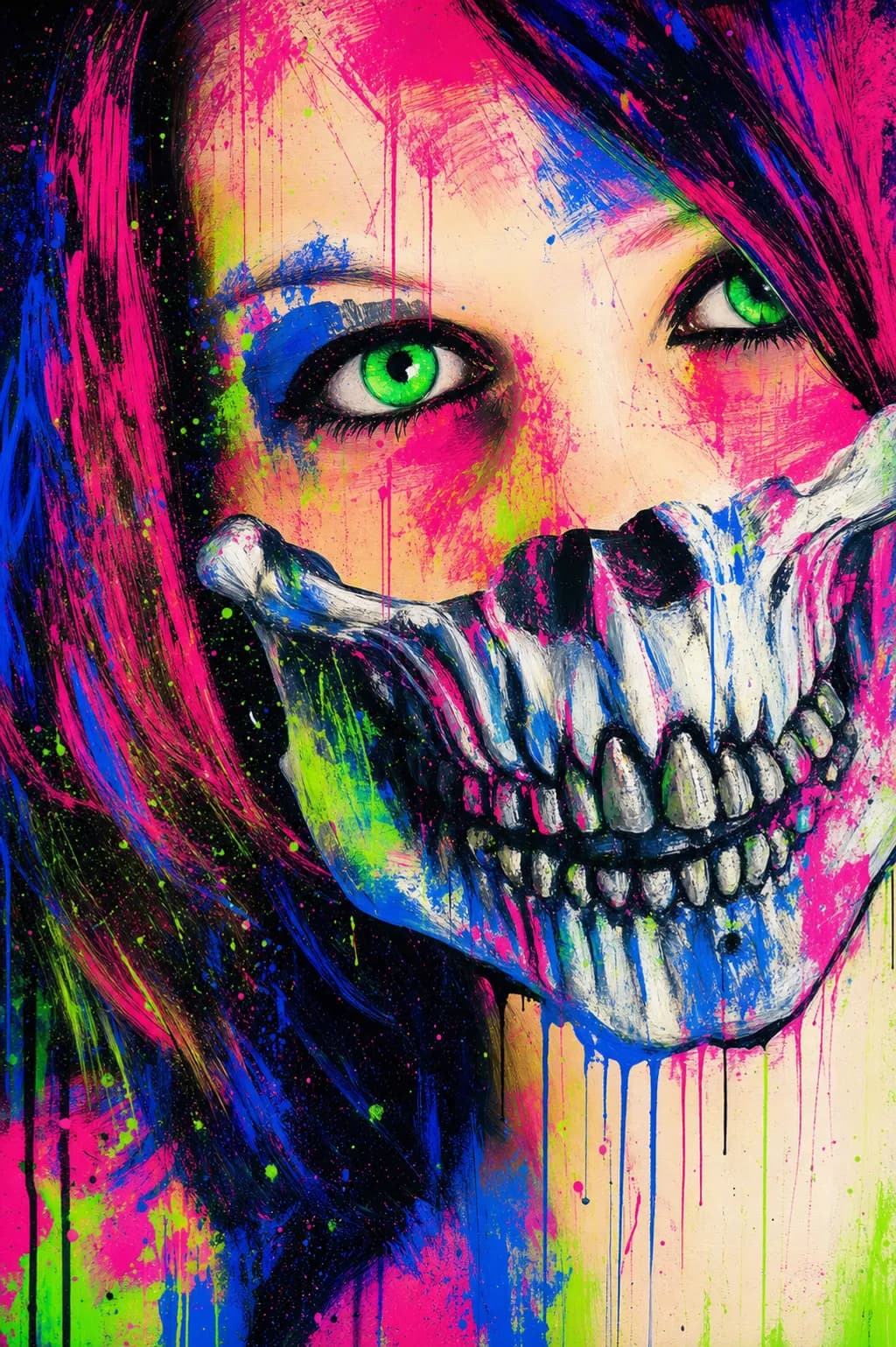 Neon Skull Mask