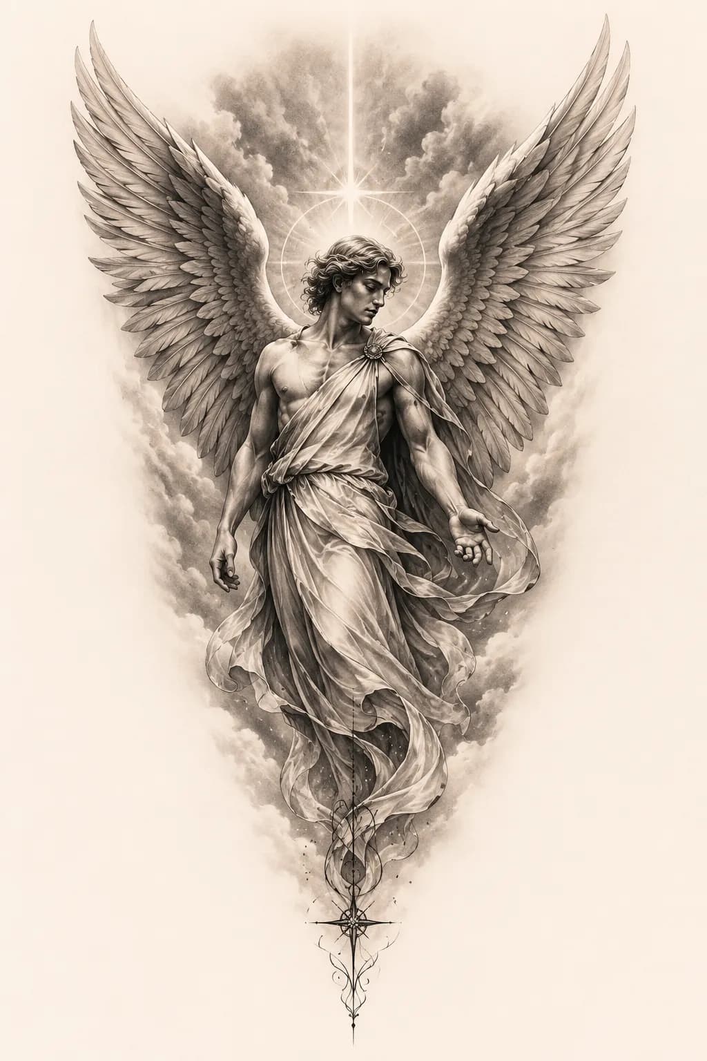 Serene Angel Tattoo Design 