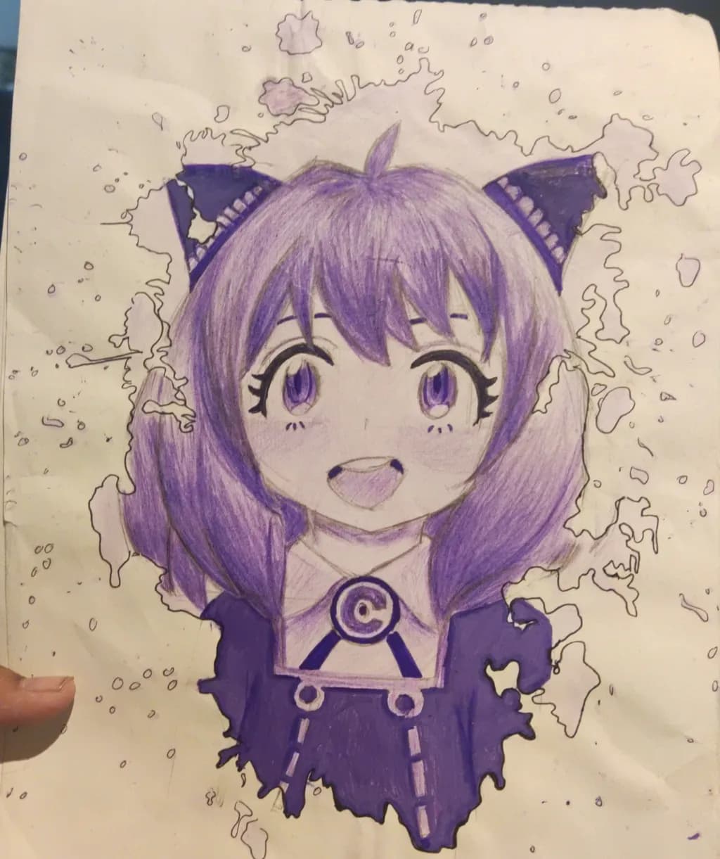 Purple Cat Smile