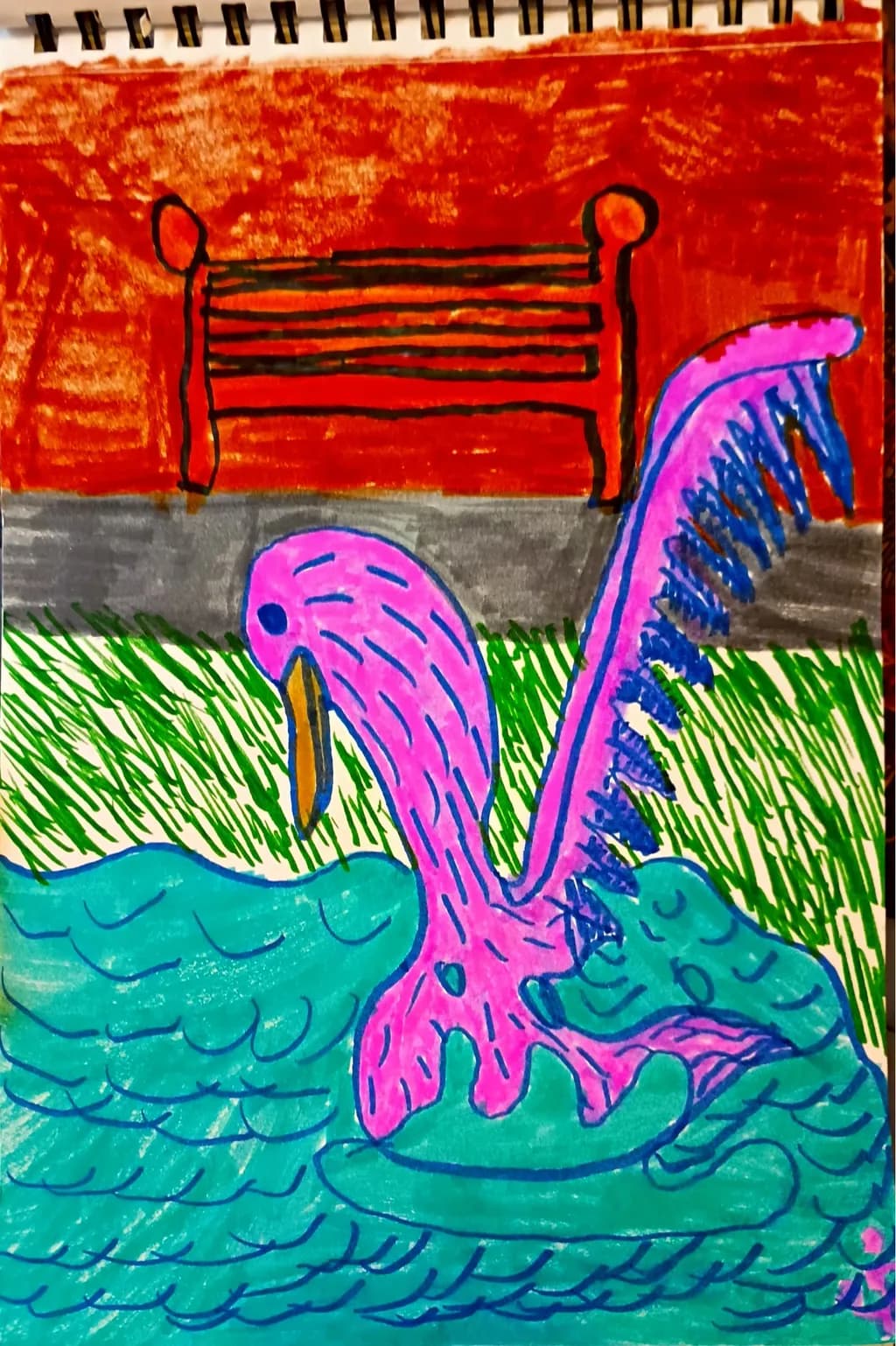 Colorful Swan Sketch