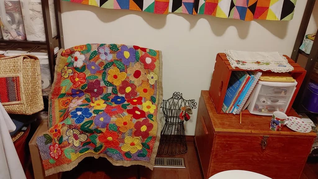 Floral Stitchwork Blanket