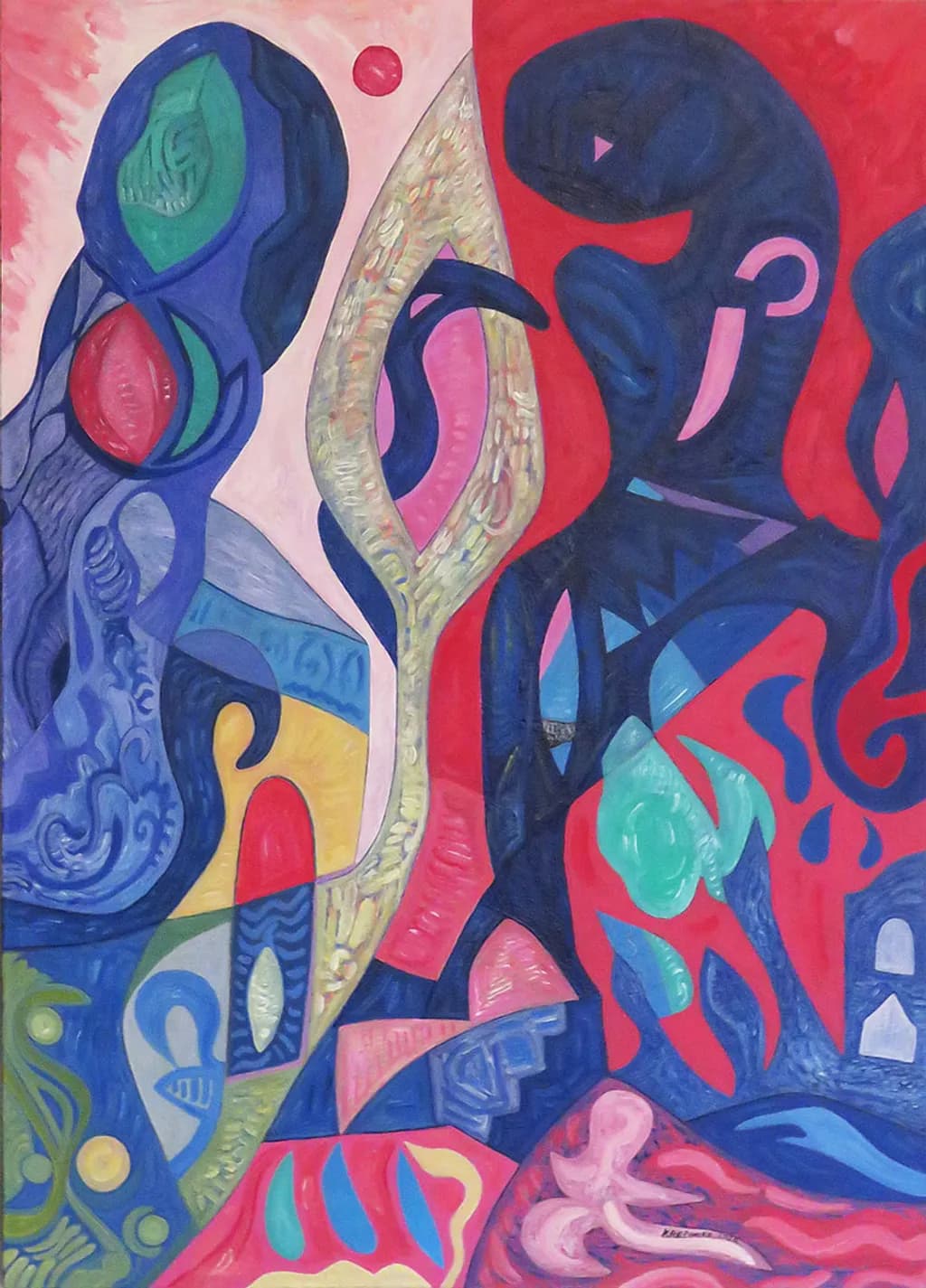 "Law of Attraction I", acrylic on canvas, 70x50 cm