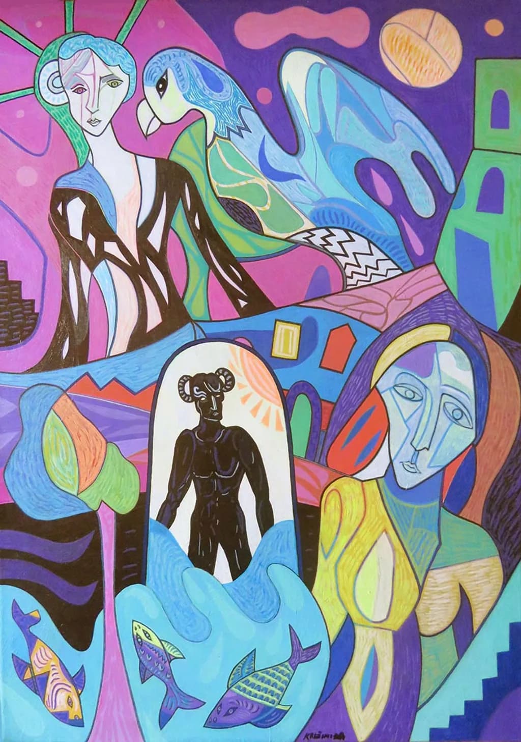 "In search of Dionysus", acrylic on canvas, 80x60 cm