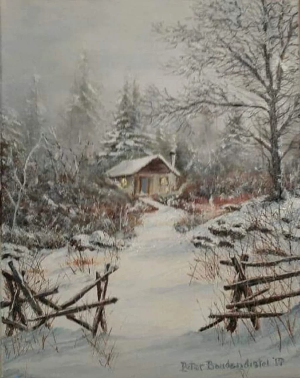Winter Cabin Pathway