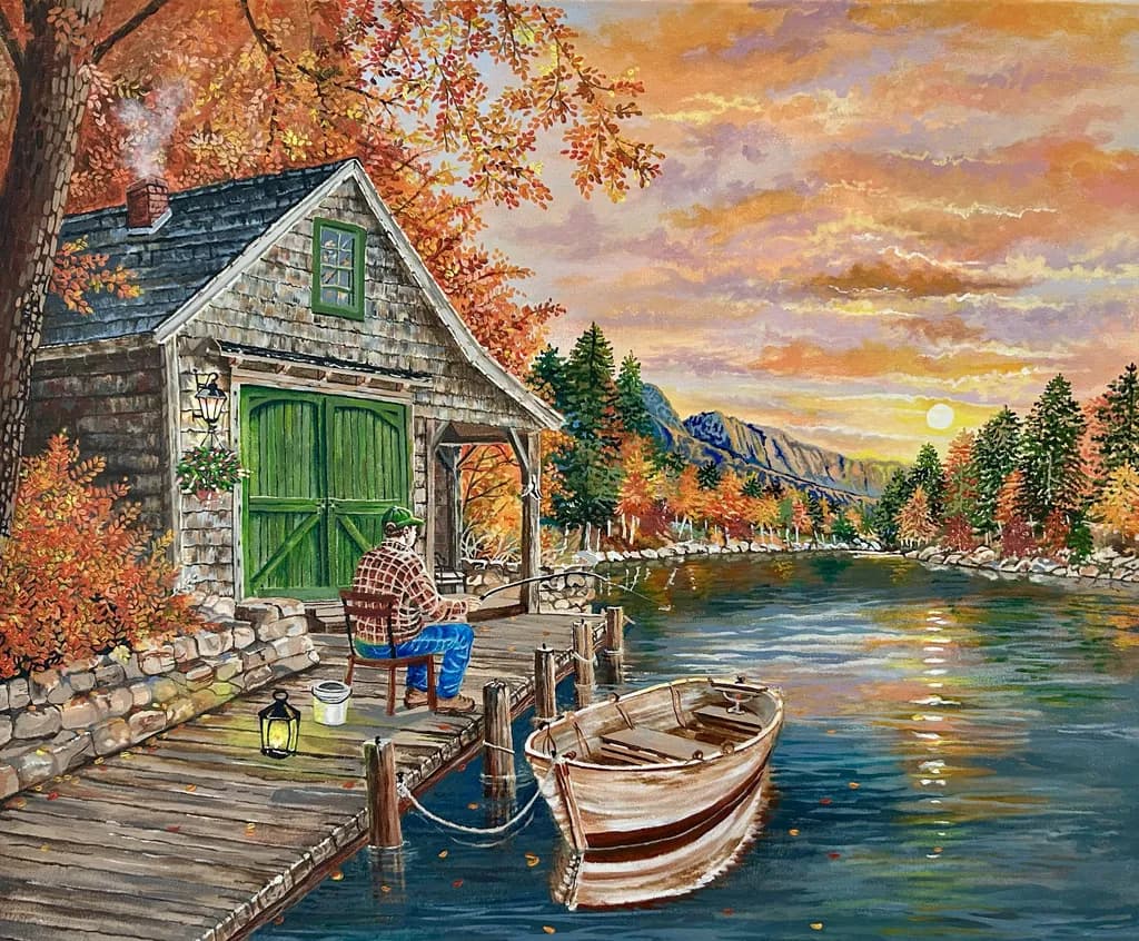 Autumn Lake Fishing
