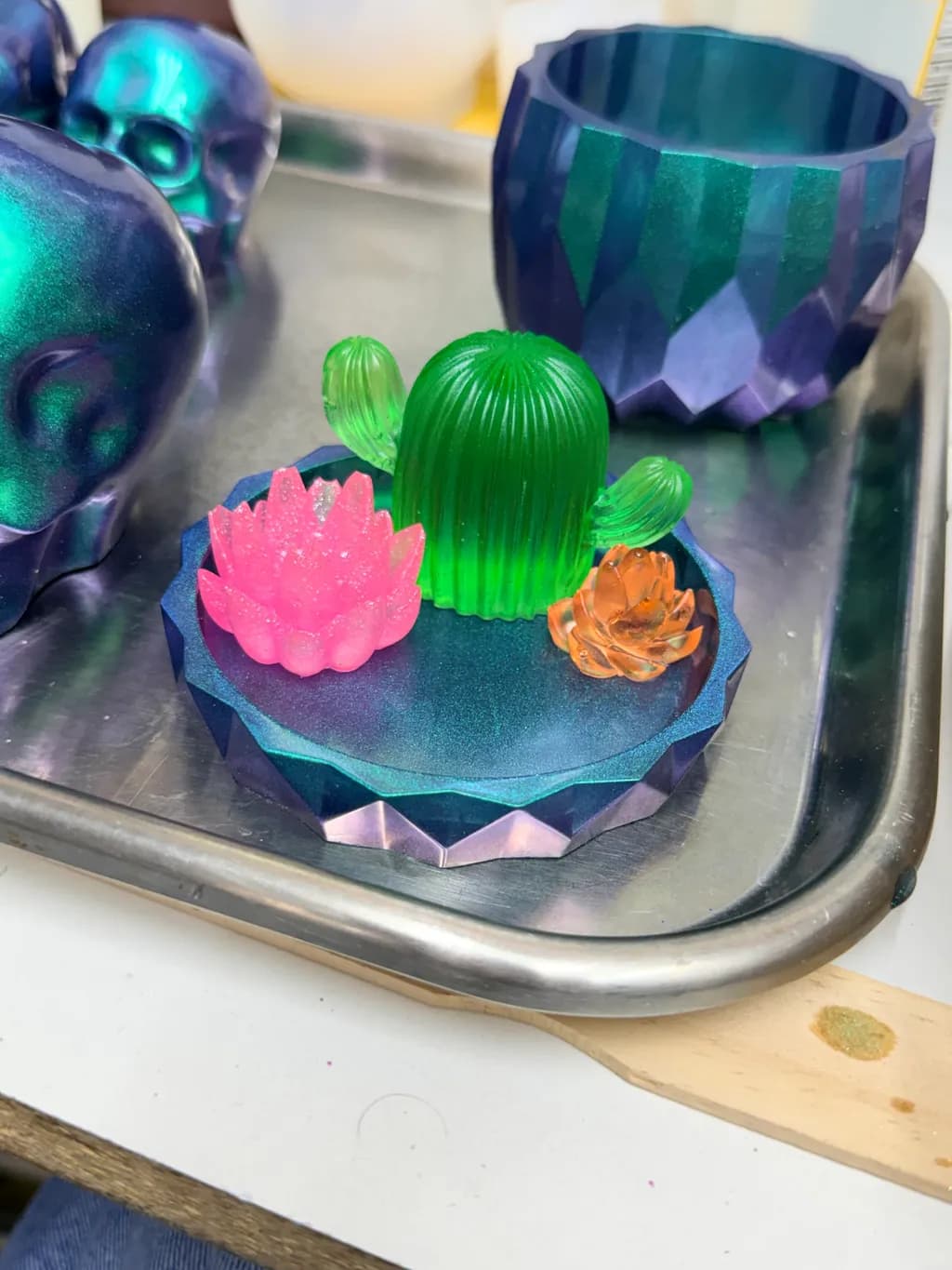 Iridescent Succulent Trio