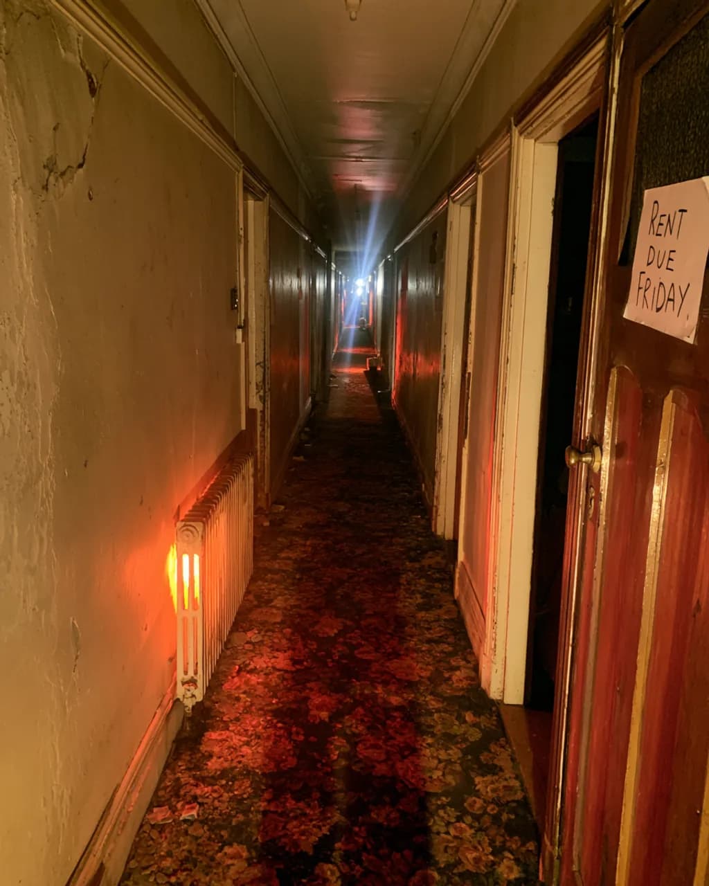Rent Due Friday Hallway