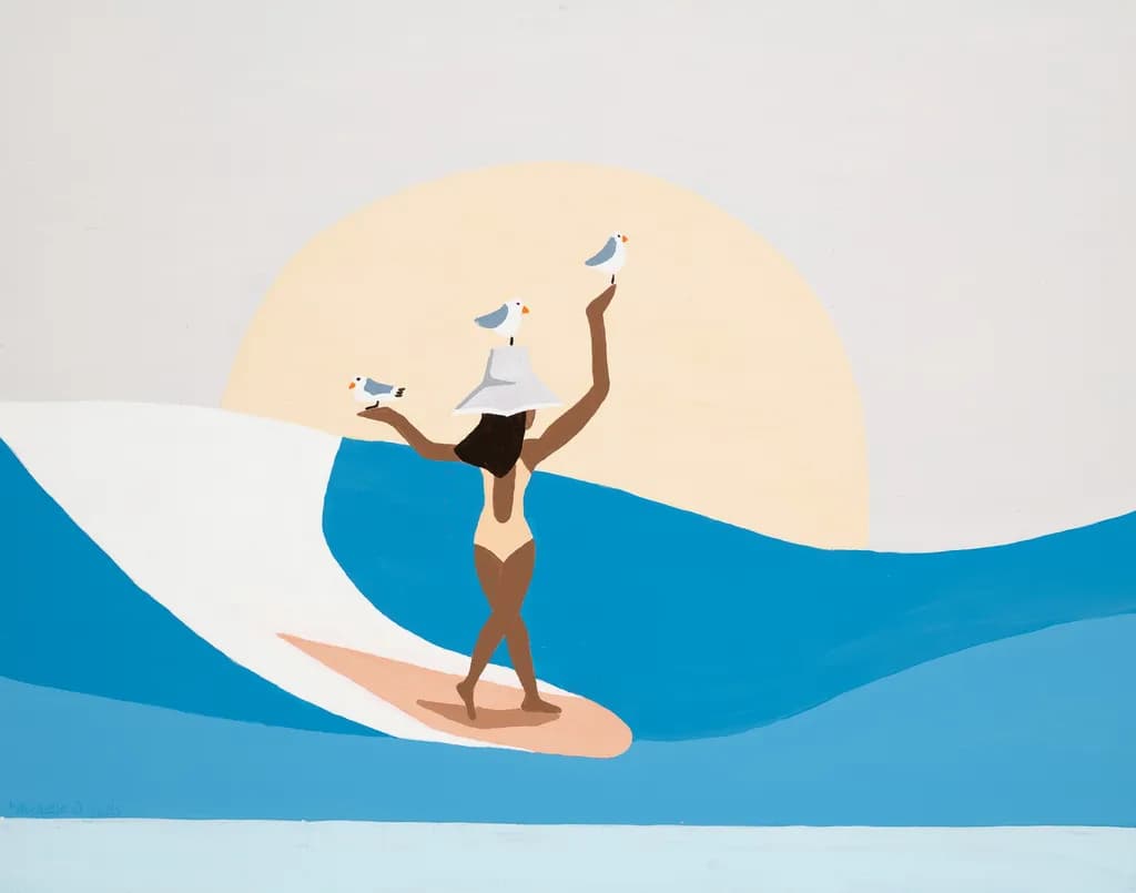 Surfergirl and Seagulls