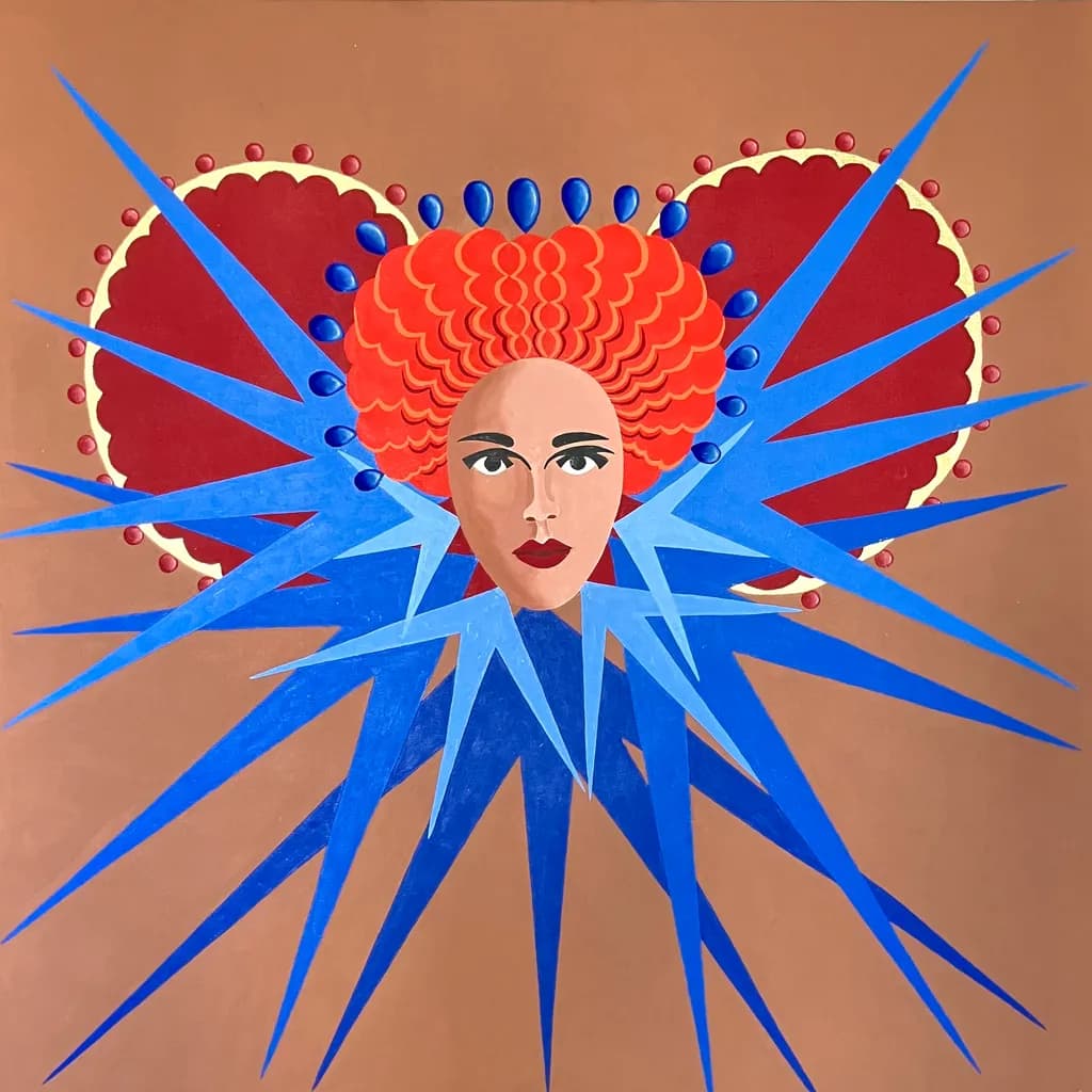 Redhead with Blue Spikes
