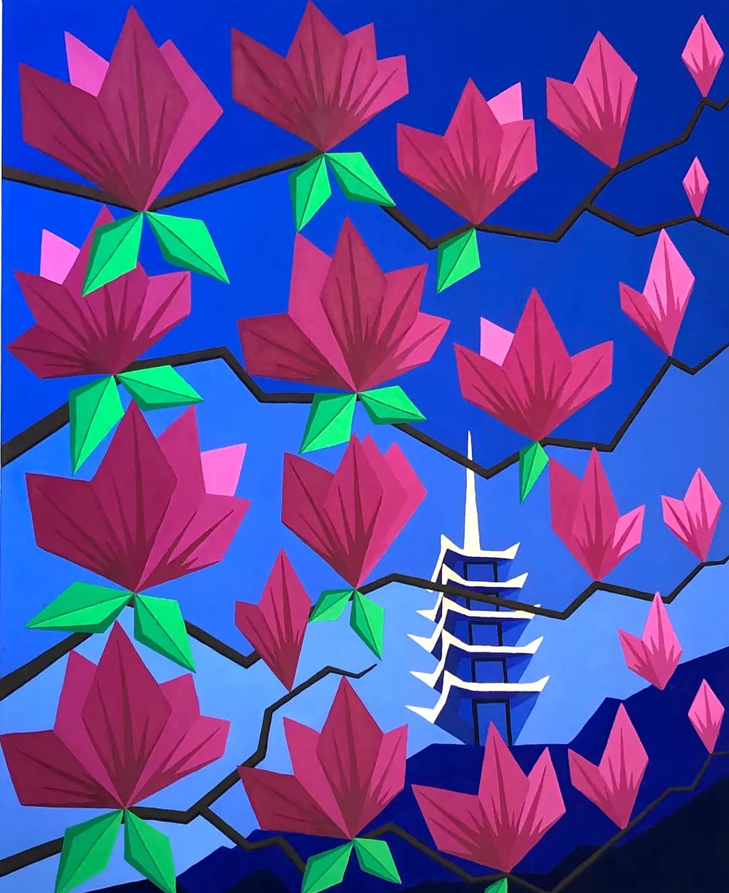 Blossoms and Pagoda