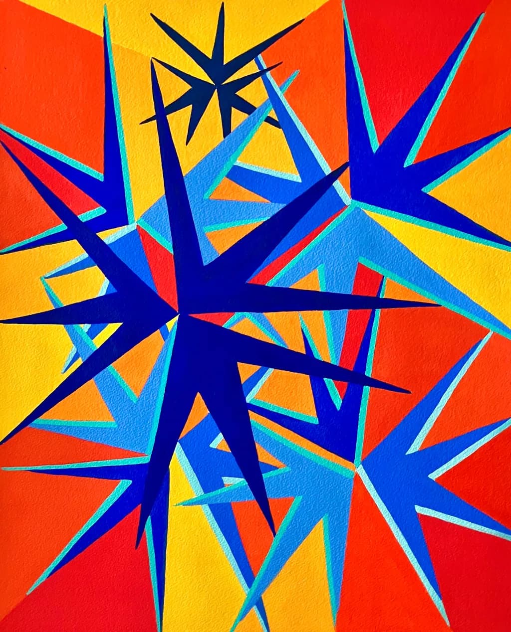 Blue Starburst Patterns
