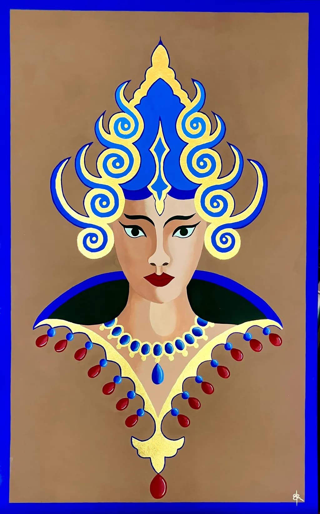 Blue Crowned Elegance
