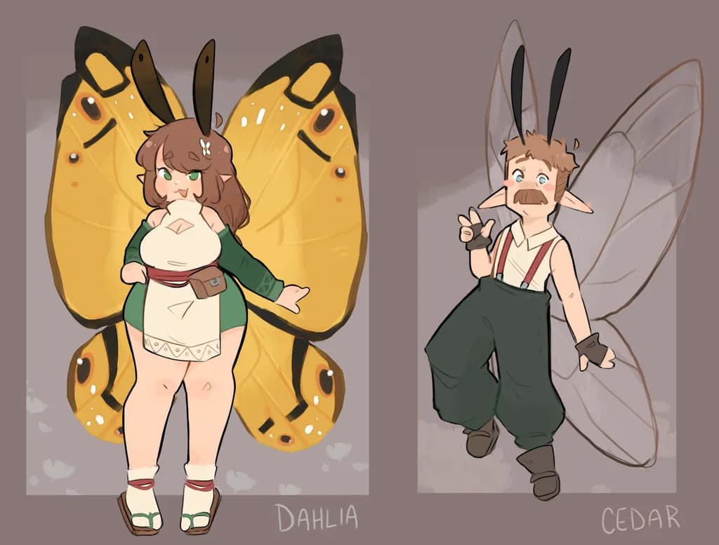 Butterfly Kin: Dahlia & Cedar