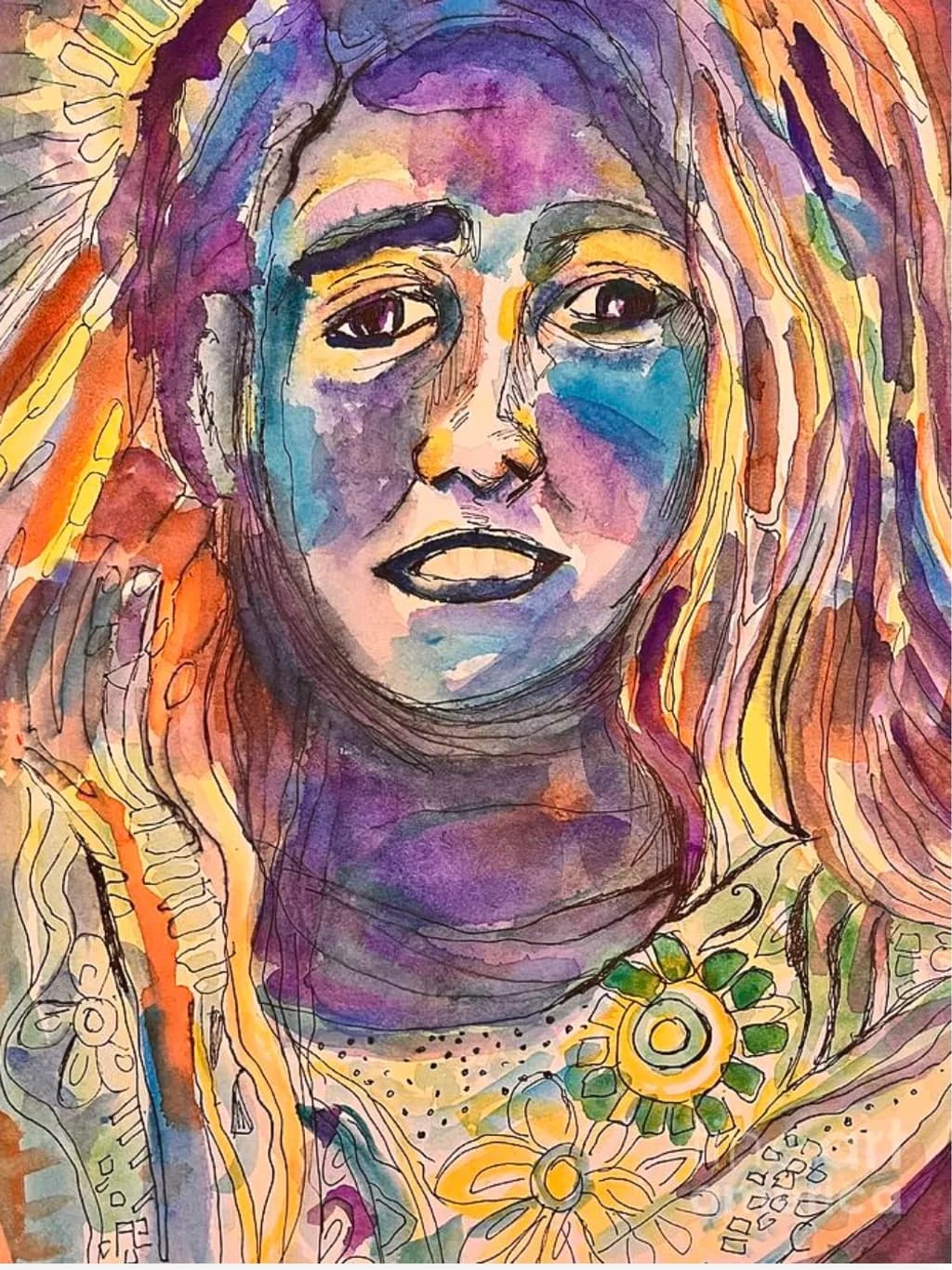 Colorful Floral Portrait