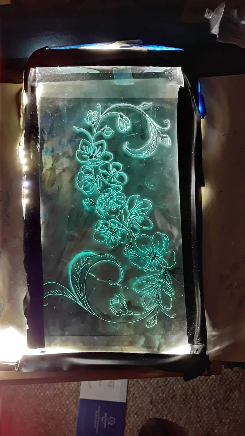Glowing Floral Etching