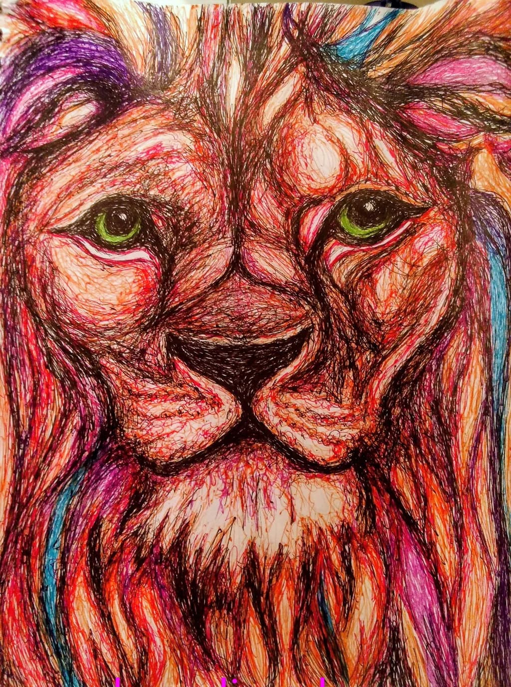 Chromatic Lion Portrait