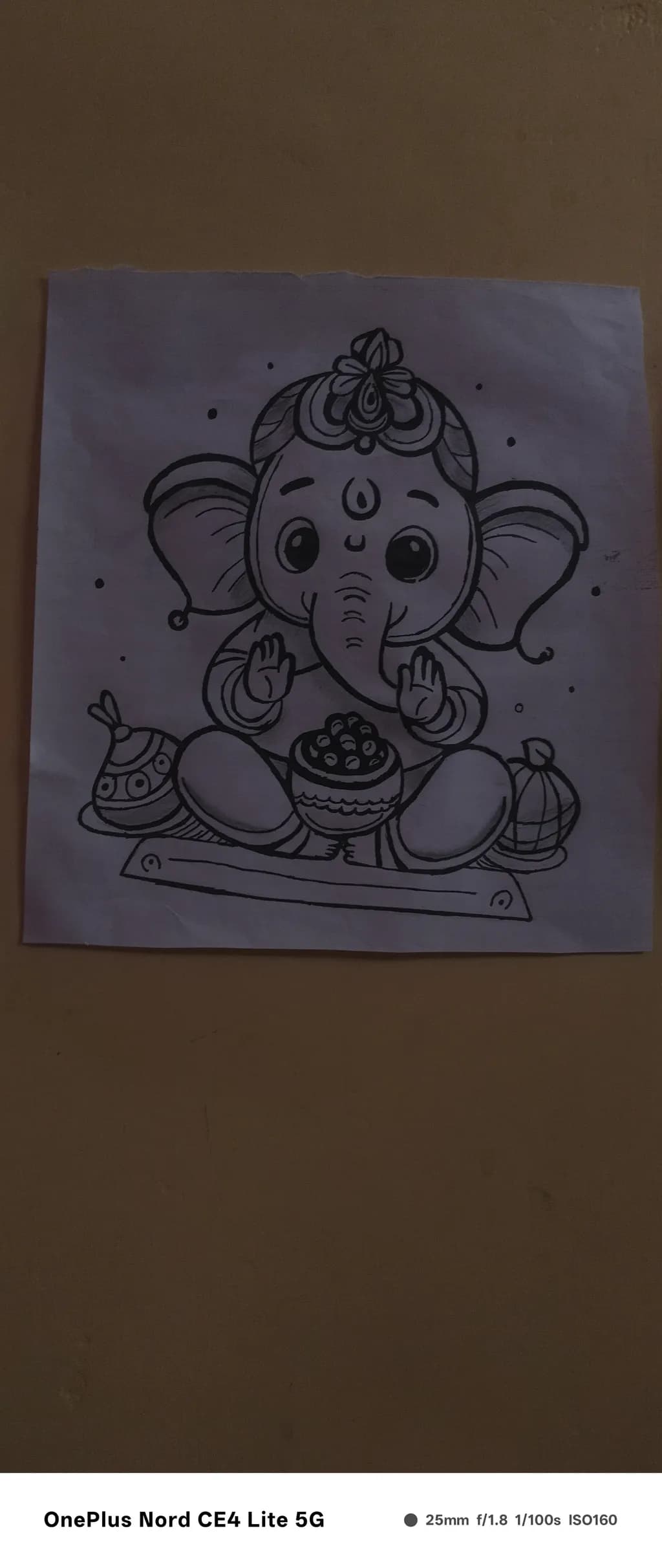 Playful Ganesha Sketch
