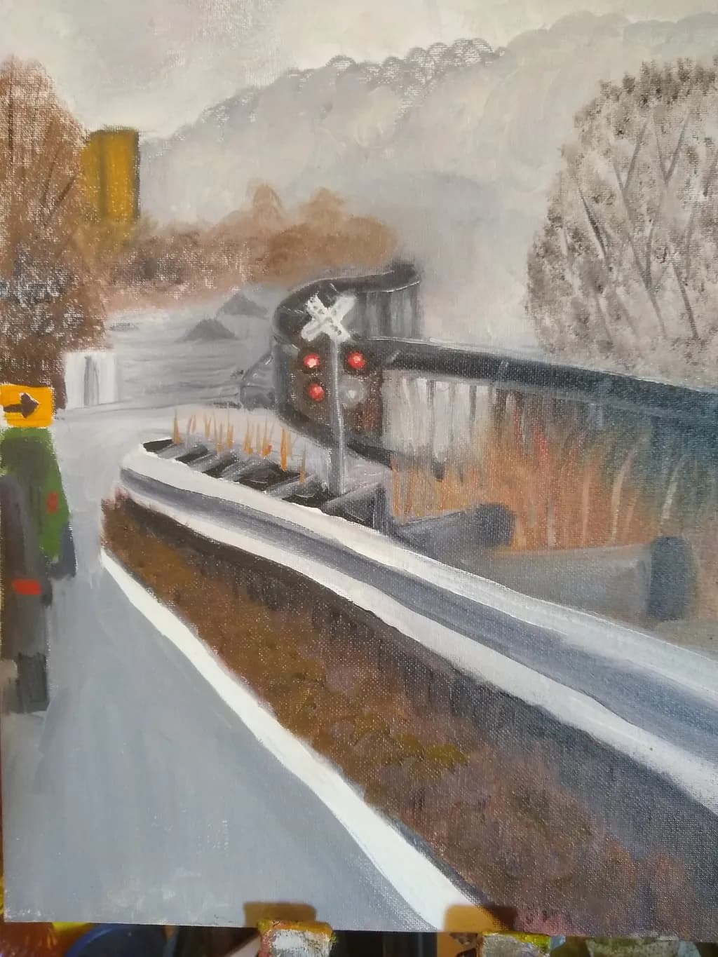 Foggy Rail Crossing