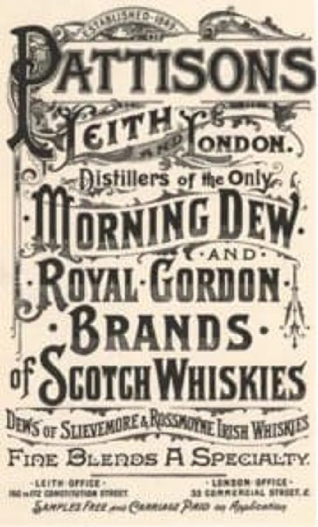 Morning Dew Scotch Whiskey Label