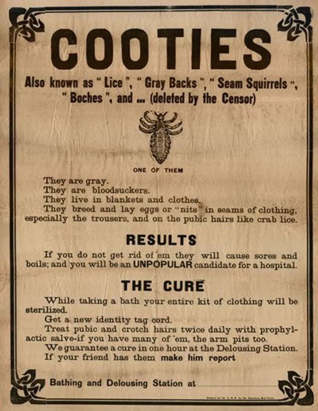 Cooties Advisory