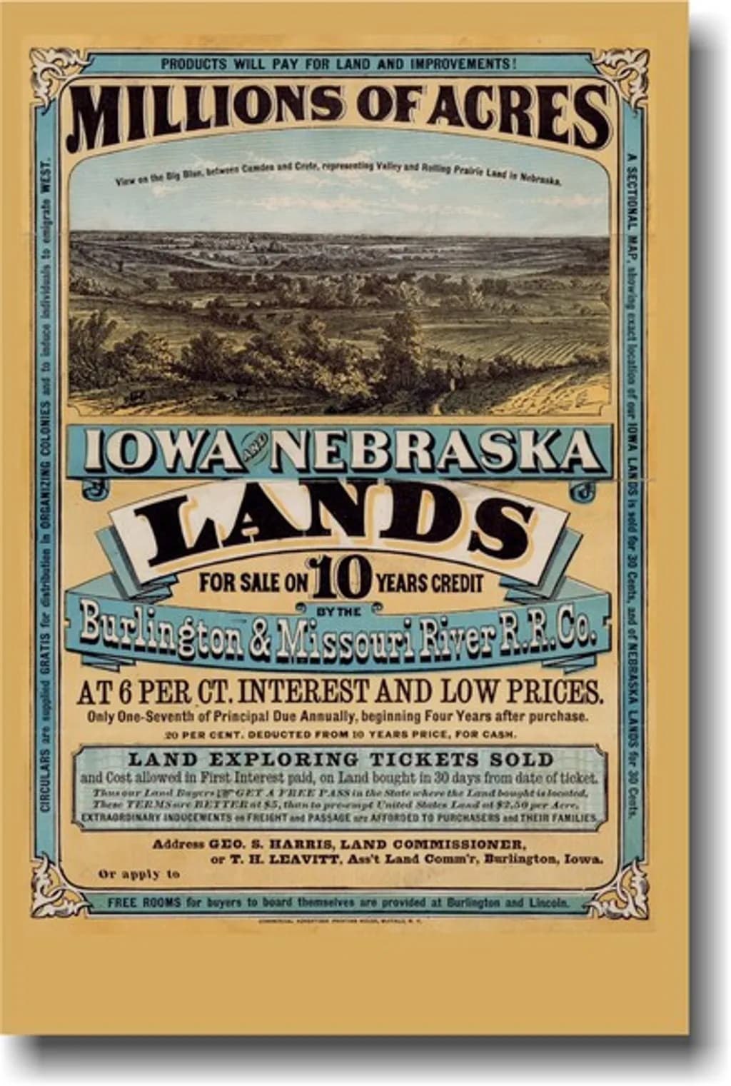 Iowa and Nebraska Land Sale Poster
