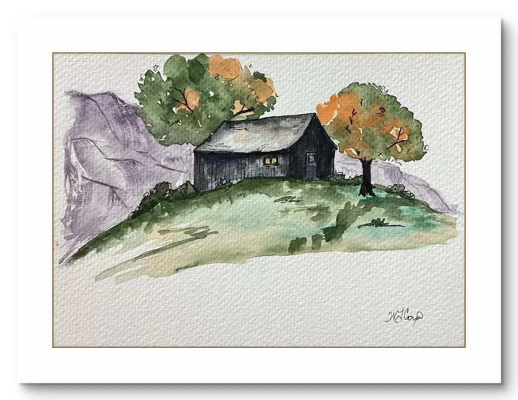 Hilltop Cabin and Trees
