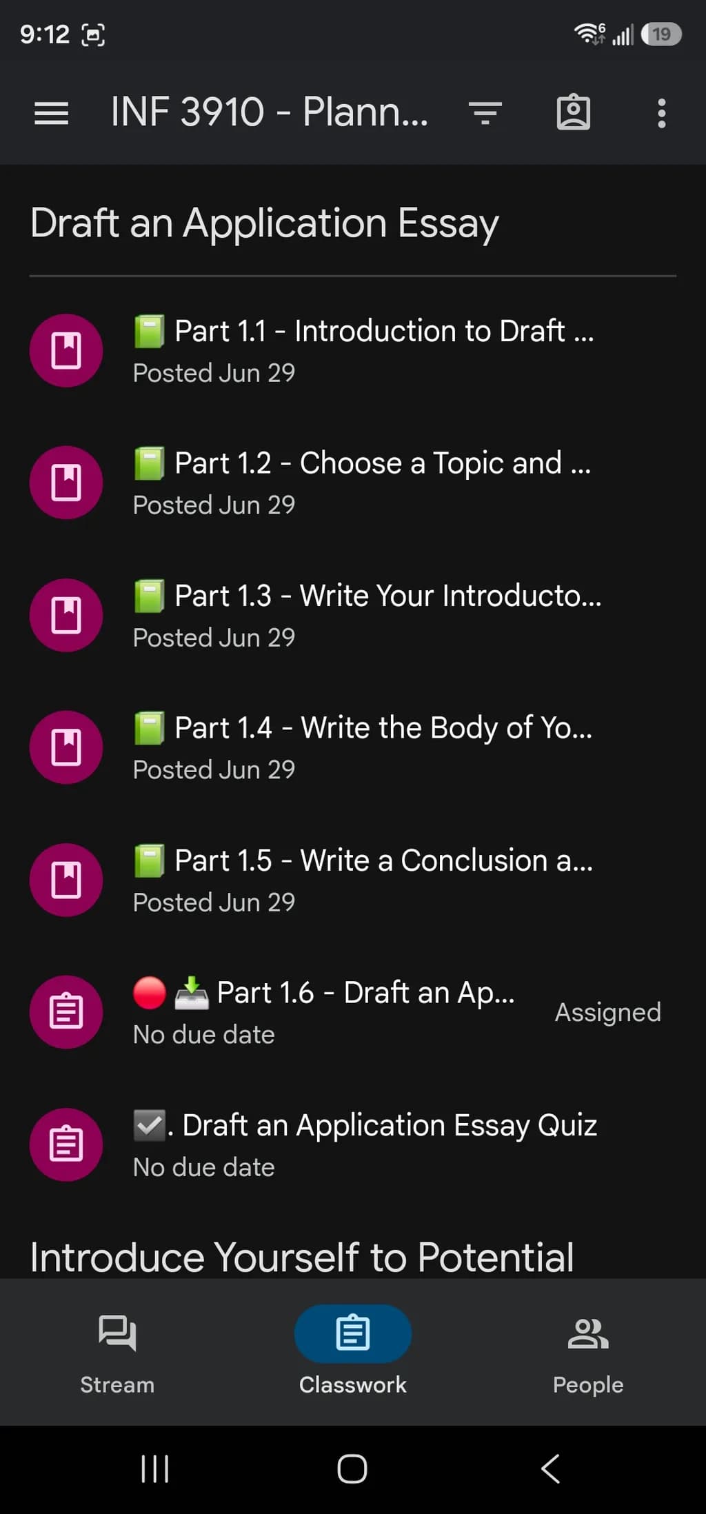 Application Essay Outline