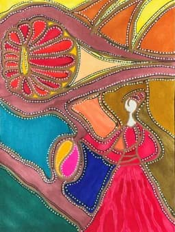 Abstract Woman and Flower