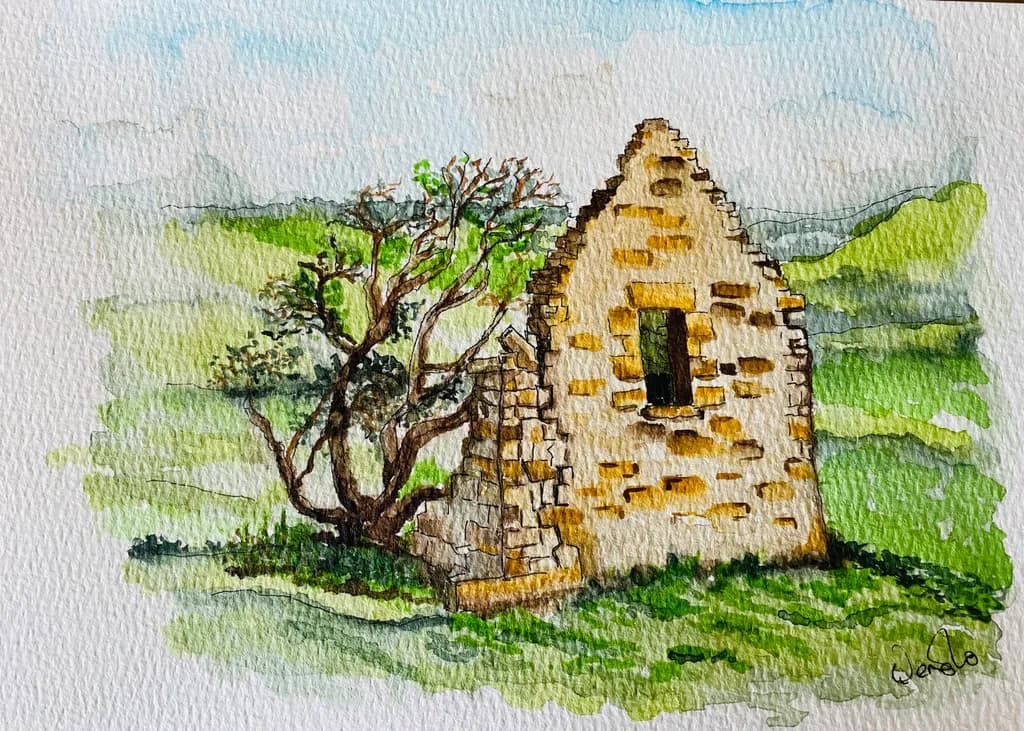 Stone Cottage and Tree