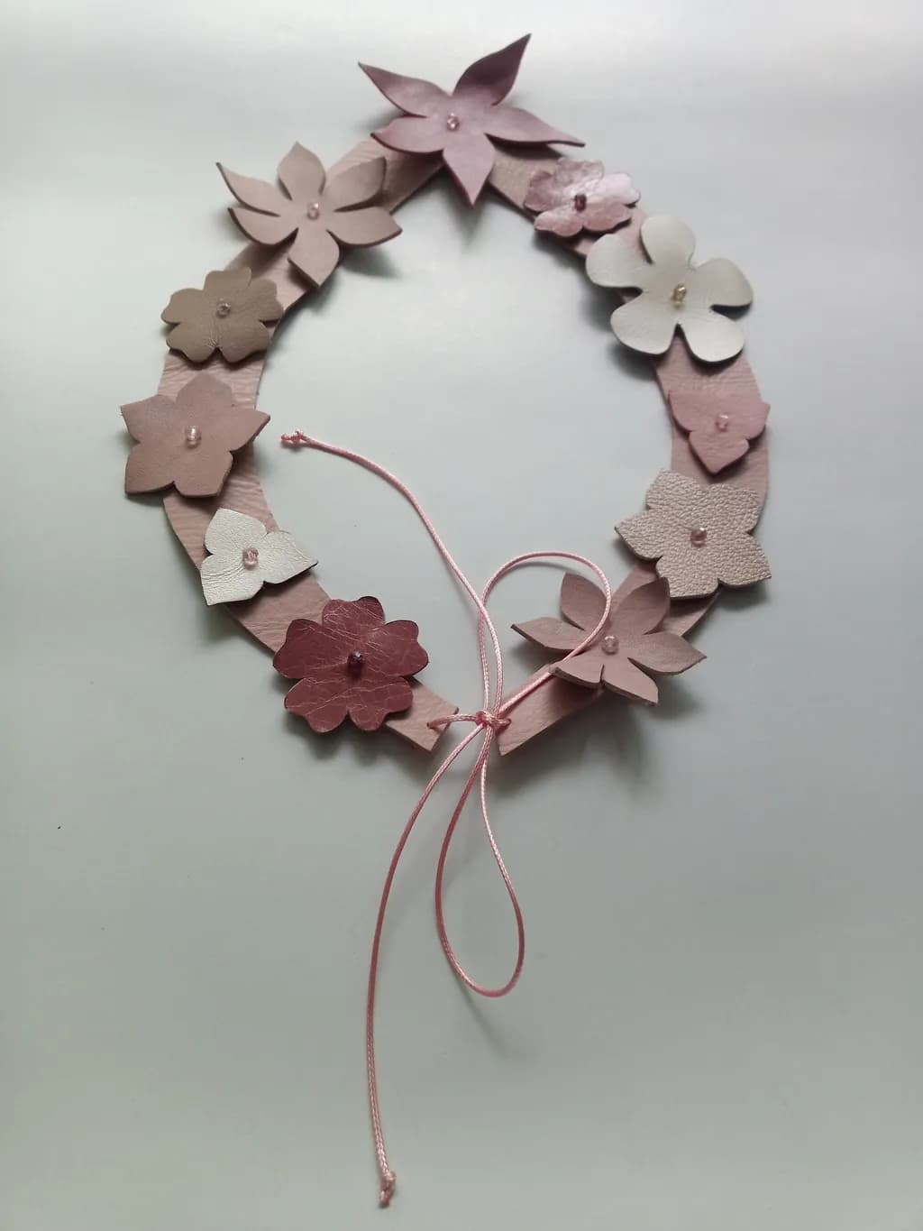 Blush Leather Wreath