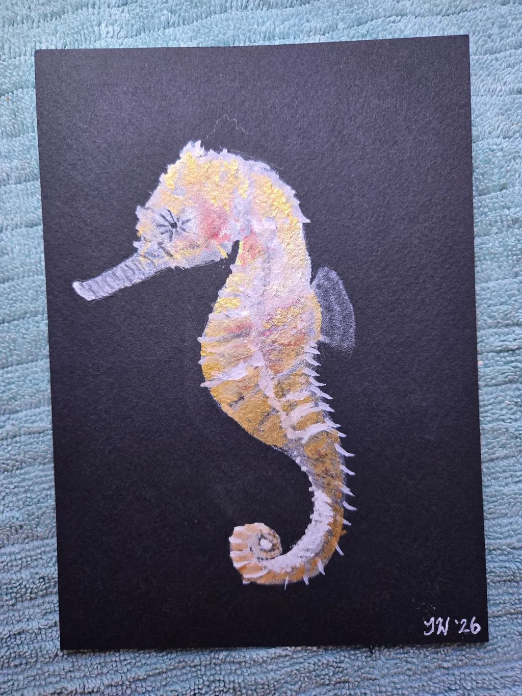 Golden Seahorse Silhouette