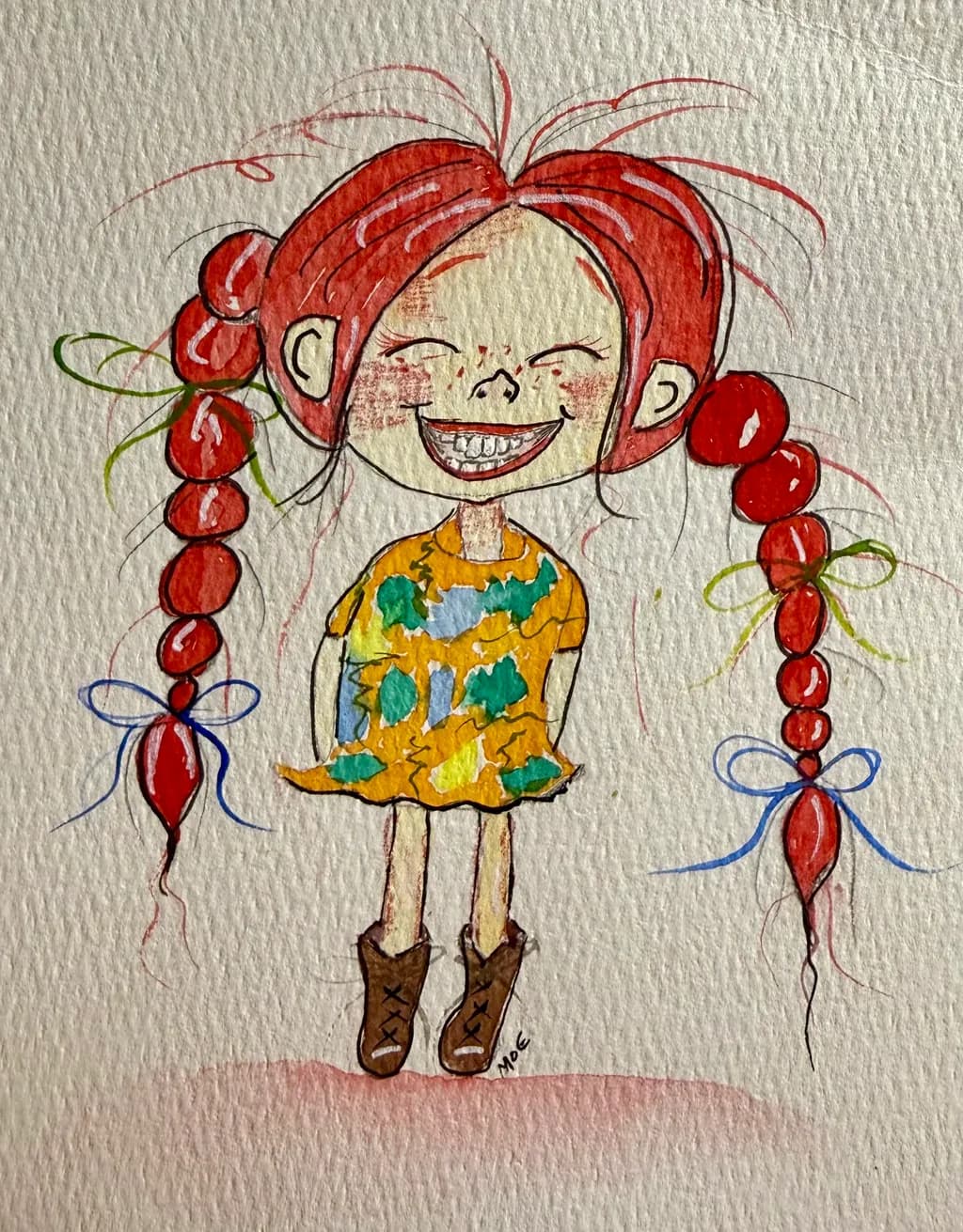 Red Braids Smile