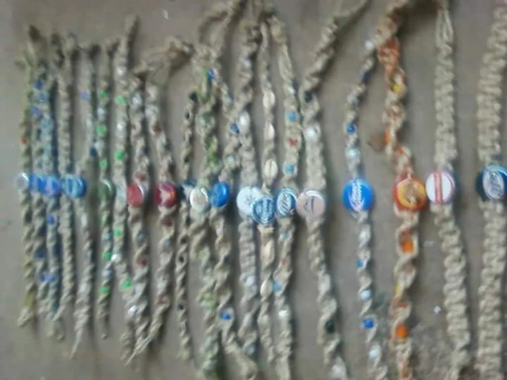 Braided Bottle Cap Bracelets