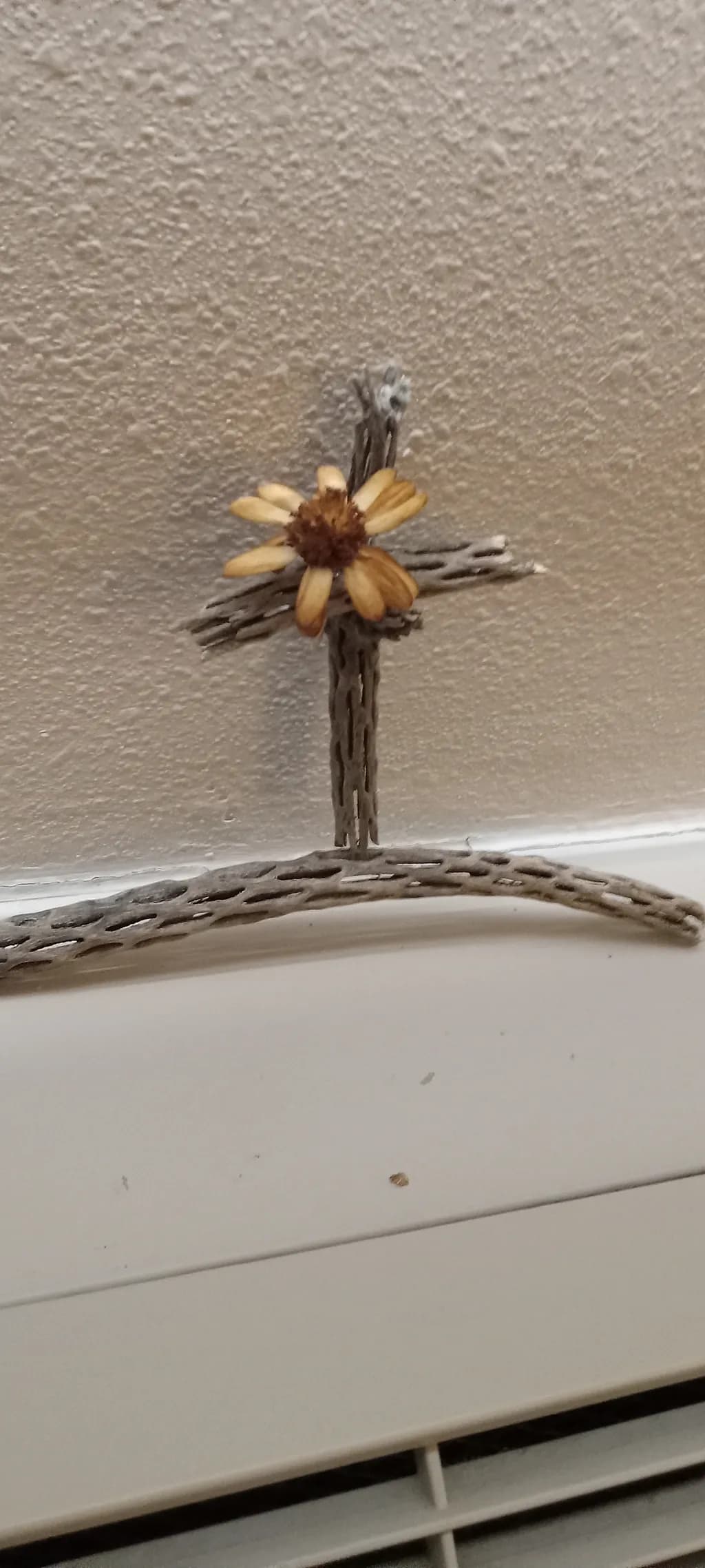Rustic Cross with Flower