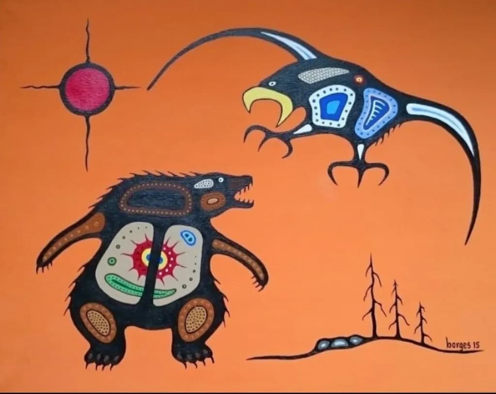 Bear and Bird Encounter