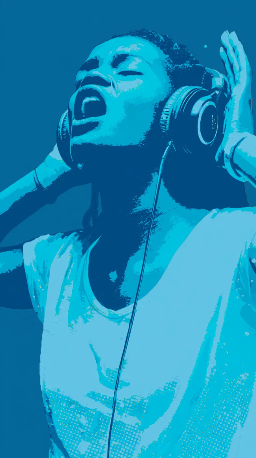 DJ Mabel in Blue