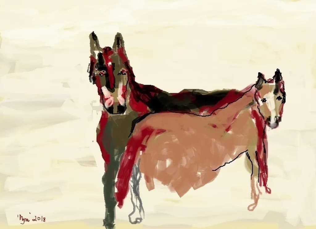 Two Horses in the Field