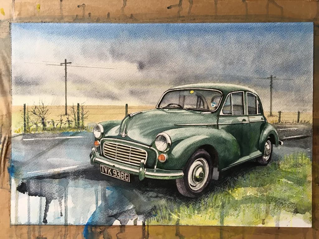 Green Morris Minor