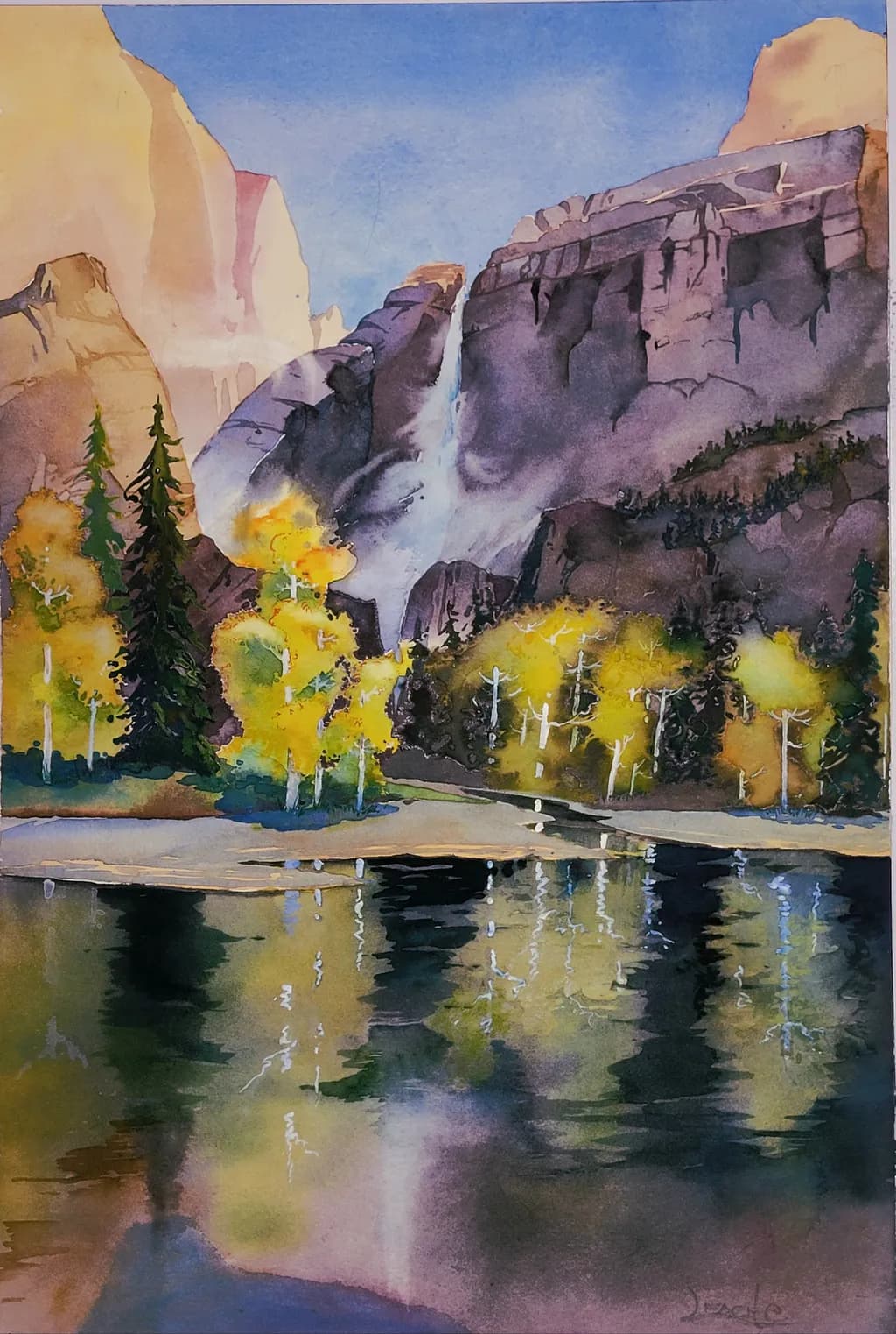 Mountain Cascade Reflection