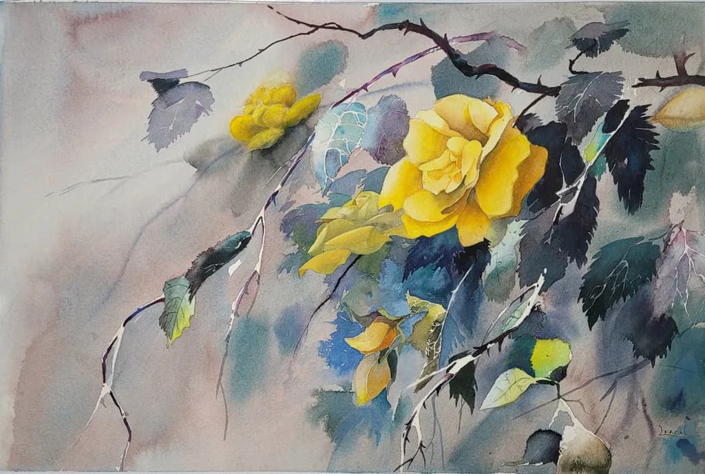 Yellow Rose Shadows