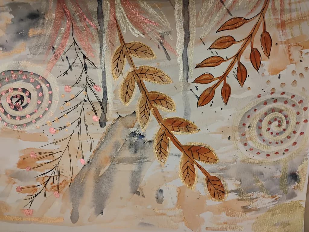 Metallic Foliage Spiral