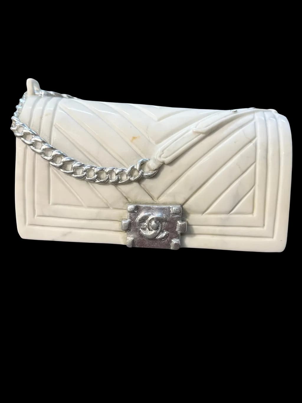 Silver Chain Clutch