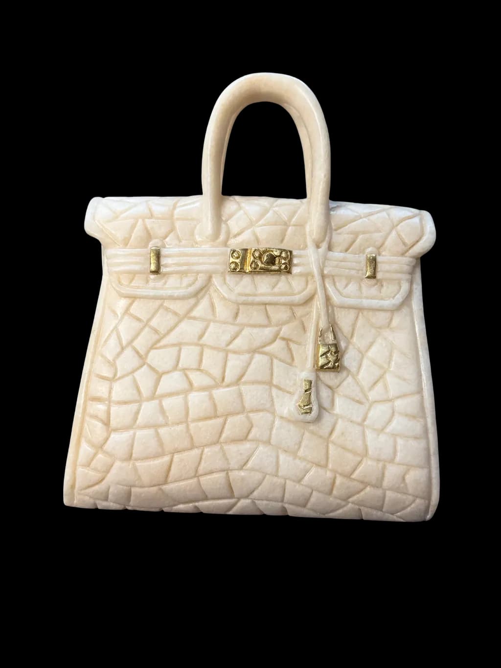 Textured Ivory Handbag